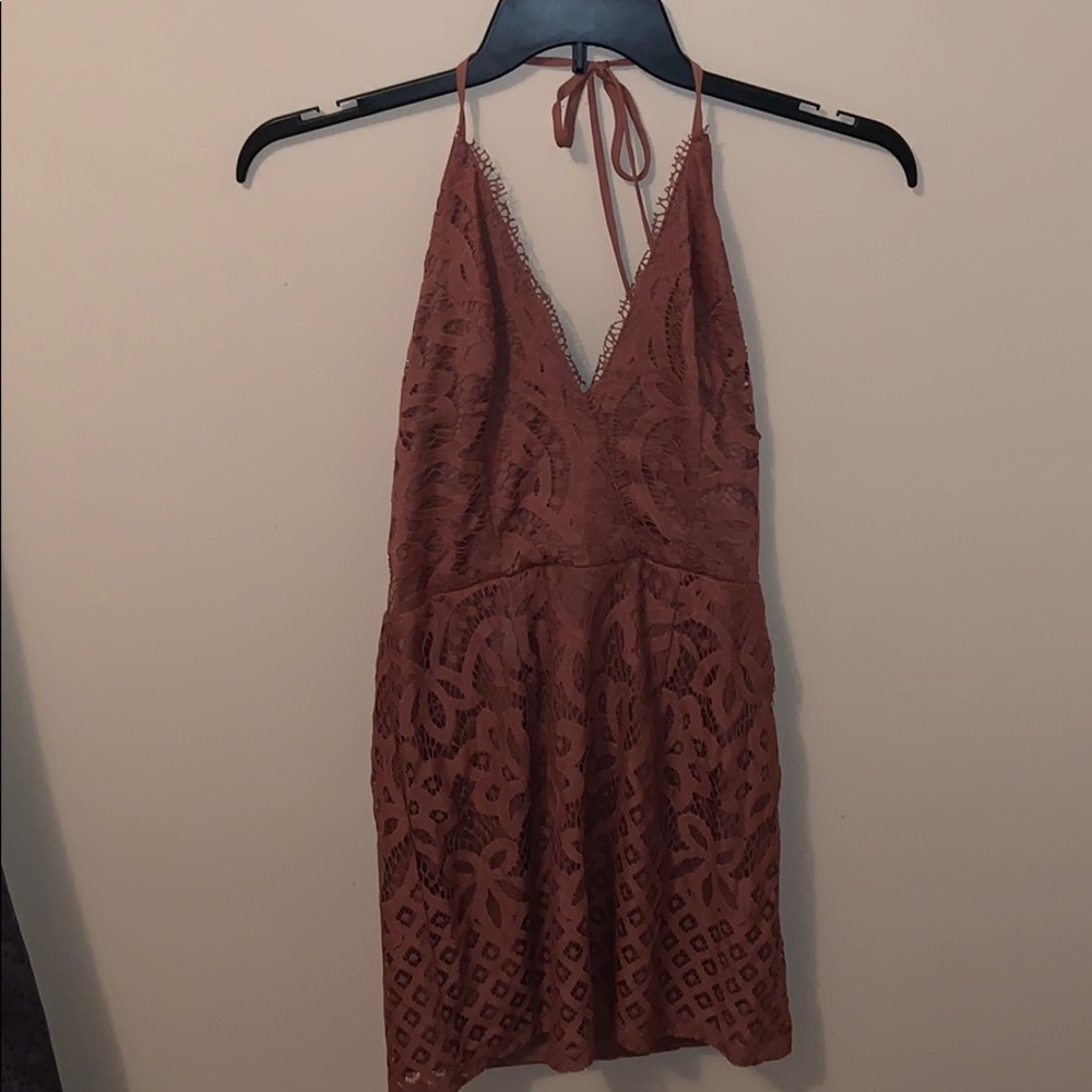 Lace mini dress.